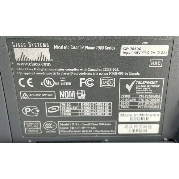 Cisco 7960G IP Business Office Phone Telephone Set CP-7960G Tested Complete New - Picture 4 of 12